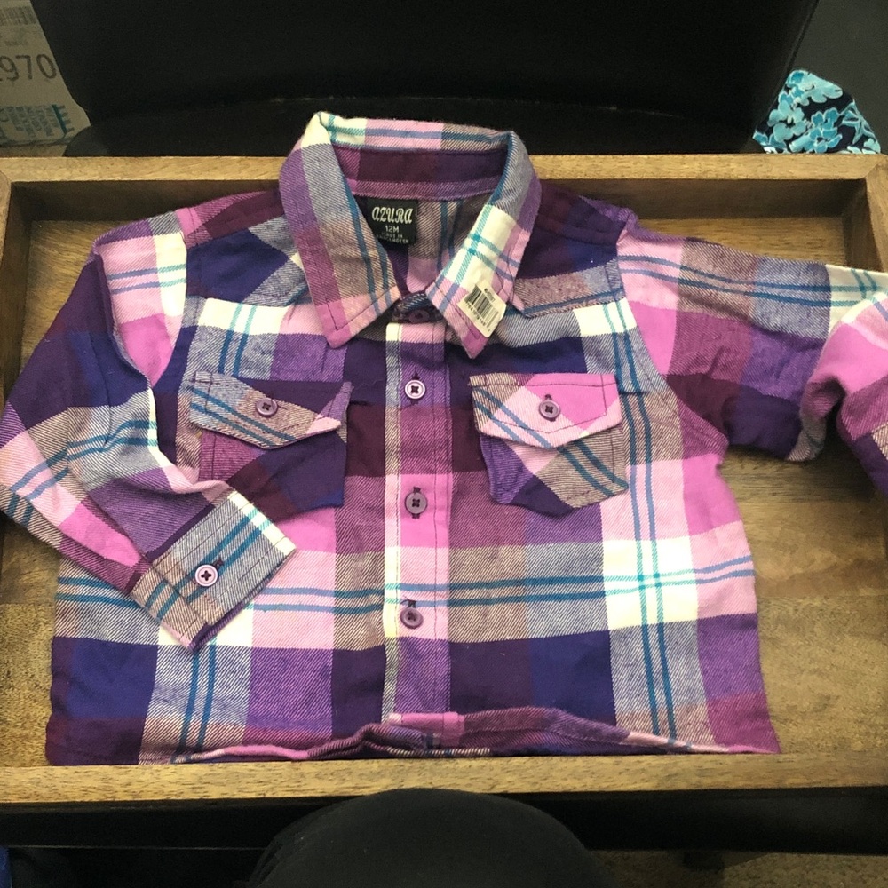Azura Pink & Purple Plaid Button-Down Shirt